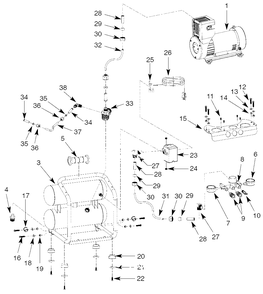 Air-Compressor Parts Diagram and Parts List for OF25135A  Campbell Hausfeld Compressor